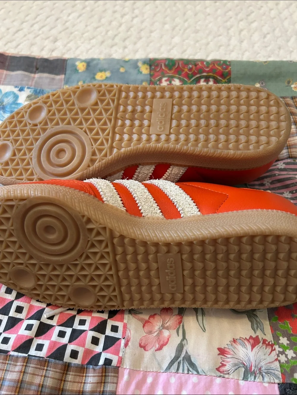 adidas Samba Orange and White Leather Sneakers - Picture 6 of 7